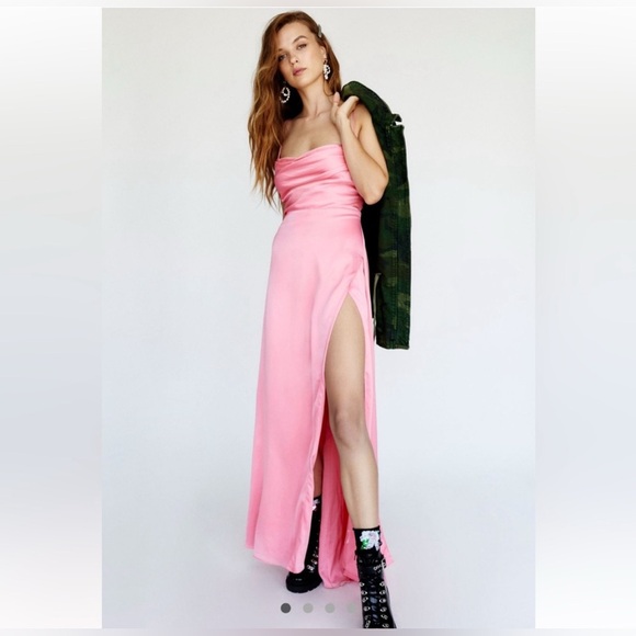 NWT Free People x Fame and Partners Rosabel Maxi Dress in Pink Size 4 - Picture 3 of 9